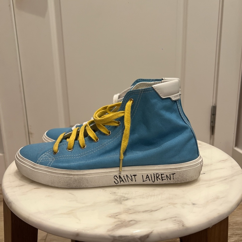 Saint Laurent blue high top sneakers - Picture 4 of 7